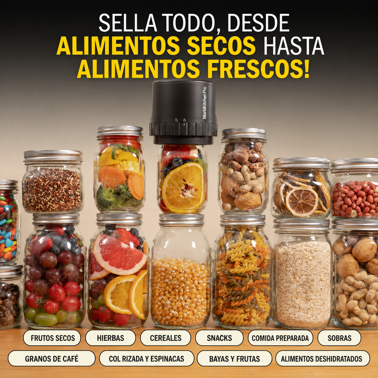 FreshLock Jar™ | Kit de sellado al vacío para tarros